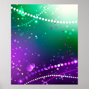 Mardi Gras Lila Hintergrund Poster