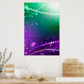 Mardi Gras Lila Hintergrund Poster (Küche)