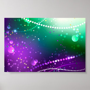 Mardi Gras Lila Hintergrund Poster