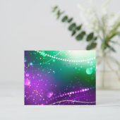 Mardi Gras Lila Hintergrund Postkarte (Stehend Vorderseite)