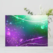 Mardi Gras Lila Hintergrund Programm (Stehend Vorderseite)