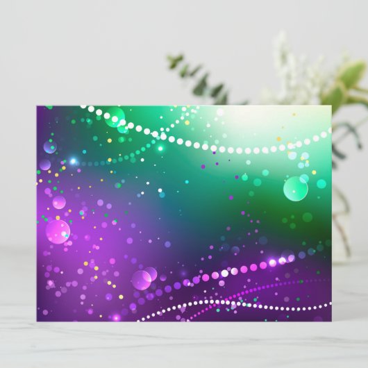 Mardi Gras Lila Hintergrund Programm (Stehend Vorderseite)