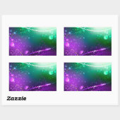 Mardi Gras Lila Hintergrund Rechteckiger Aufkleber (Blatt)