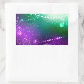 Mardi Gras Lila Hintergrund Rechteckiger Aufkleber (Tasche)