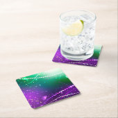 Mardi Gras Lila Hintergrund Rechteckiger Pappuntersetzer (Vor Ort)