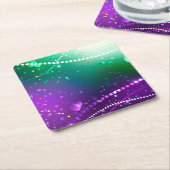 Mardi Gras Lila Hintergrund Rechteckiger Pappuntersetzer (angewinkelt)