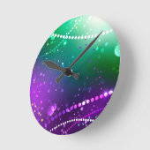 Mardi Gras Lila Hintergrund Runde Wanduhr (Winkel)