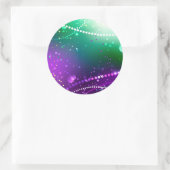 Mardi Gras Lila Hintergrund Runder Aufkleber (Tasche)