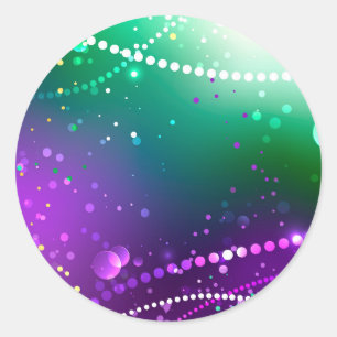 Mardi Gras Lila Hintergrund Runder Aufkleber