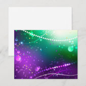 Mardi Gras Lila Hintergrund Save The Date (Vorne/Hinten)