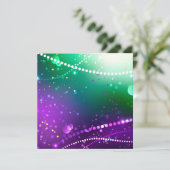 Mardi Gras Lila Hintergrund Save The Date (Stehend Vorderseite)