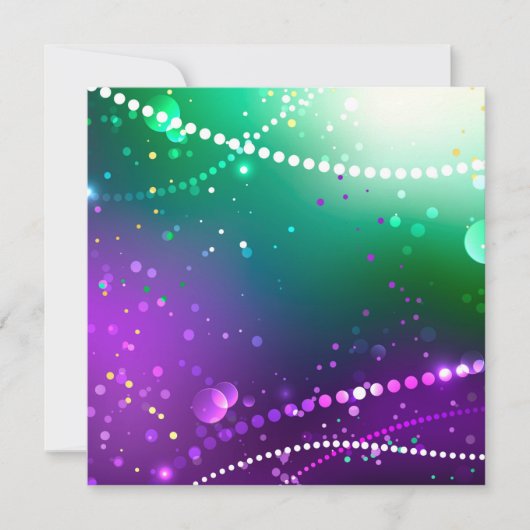 Mardi Gras Lila Hintergrund Save The Date (Vorderseite)