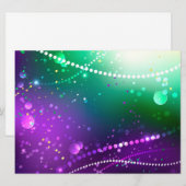 Mardi Gras Lila Hintergrund Save The Date (Vorne/Hinten)