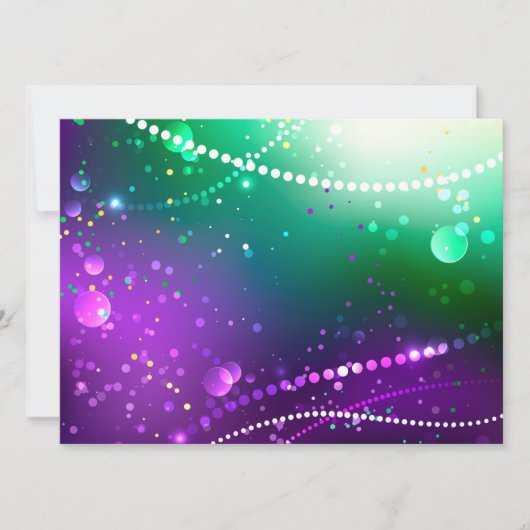 Mardi Gras Lila Hintergrund Save The Date (Vorderseite)