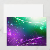Mardi Gras Lila Hintergrund Save The Date (Vorne/Hinten)