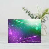 Mardi Gras Lila Hintergrund Save The Date (Stehend Vorderseite)