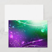 Mardi Gras Lila Hintergrund Save The Date (Vorne/Hinten)