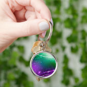 Mardi Gras Lila Hintergrund Schlüsselanhänger (Hand)