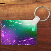 Mardi Gras Lila Hintergrund Schlüsselanhänger (Vorderseite)