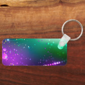 Mardi Gras Lila Hintergrund Schlüsselanhänger (Vorderseite)