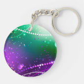 Mardi Gras Lila Hintergrund Schlüsselanhänger (Rückseite)