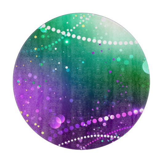 Mardi Gras Lila Hintergrund Schneidebrett (Vorderseite)