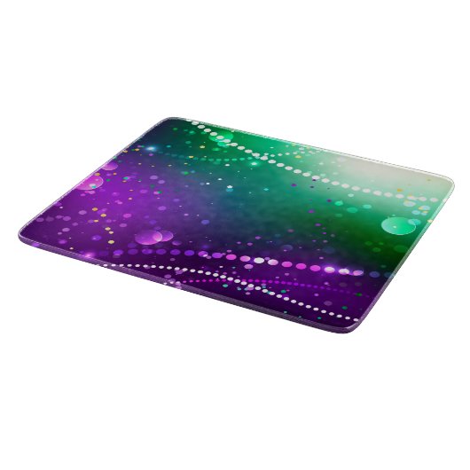 Mardi Gras Lila Hintergrund Schneidebrett (Ecke)