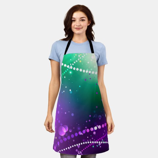 Mardi Gras Lila Hintergrund Schürze (Getragen)