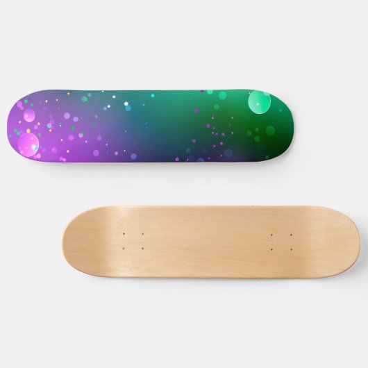 Mardi Gras Lila Hintergrund Skateboard (Horizontal)