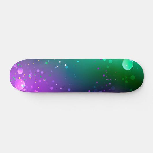 Mardi Gras Lila Hintergrund Skateboard (Horizontal)