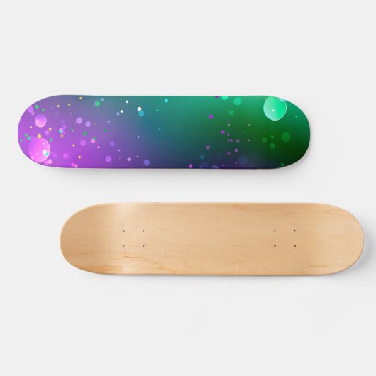 Mardi Gras Lila Hintergrund Skateboard (Horizontal)