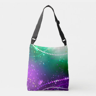 Mardi Gras Lila Hintergrund Tragetaschen Mit Langen Trägern