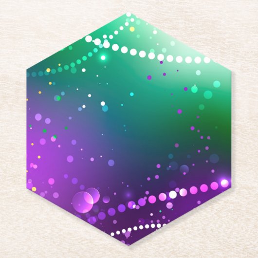 Mardi Gras Lila Hintergrund Untersetzer (Vorderseite)