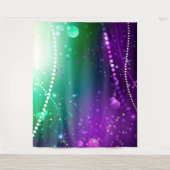 Mardi Gras Lila Hintergrund Wandteppich (Vorderseite)