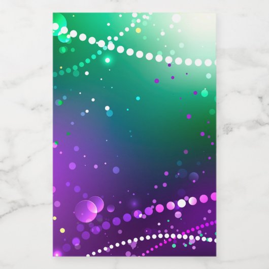 Mardi Gras Lila Hintergrund Weinetikett (Einzelnes Label)