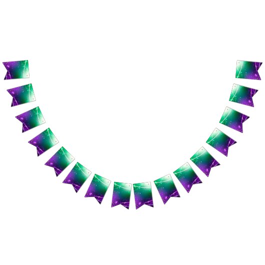 Mardi Gras Lila Hintergrund Wimpelkette (Alle)