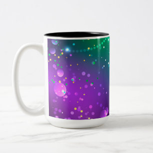 Mardi Gras Lila Hintergrund Zweifarbige Tasse