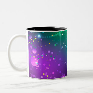 Mardi Gras Lila Hintergrund Zweifarbige Tasse