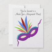 Mardi Gras Lila Mask Masquerade Ball Einladung (Vorderseite)