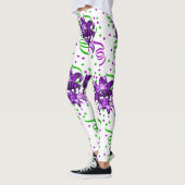 Mardi Gras Lila Mask und Confetti Leggings (Links)