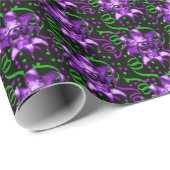 Mardi Gras Lila Maske mit Confetti Geschenkpapier (Rolleneckpunkt)