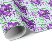 Mardi Gras Lila Maske mit Confetti Geschenkpapier (Rolleneckpunkt)