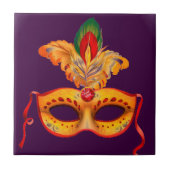 Mardi gras, lila Maskerade Fliese (Vorderseite)