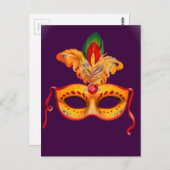 Mardi gras, lila Maskerade Postkarte (Vorne/Hinten)