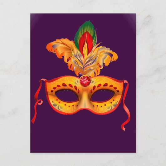 Mardi gras, lila Maskerade Postkarte (Vorderseite)