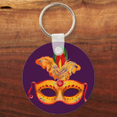 Mardi gras, lila Maskerade Schlüsselanhänger (Vorderseite)