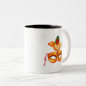 Mardi gras, lila Maskerade Zweifarbige Tasse (VorderseiteRechts)