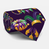 Mardi Gras Lila Muster Krawatte (Gerollt)