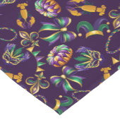 Mardi Gras Lila Muster Kurzer Tischläufer (Ecke)