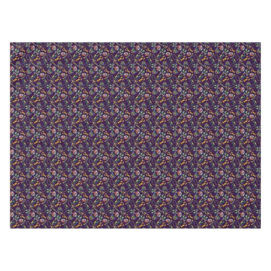 Mardi Gras Lila Muster Tischdecke (Vorderseite (Horizontal))